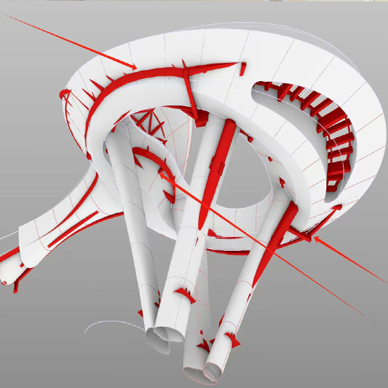 Hyperbolic aluminum plate viewing platform