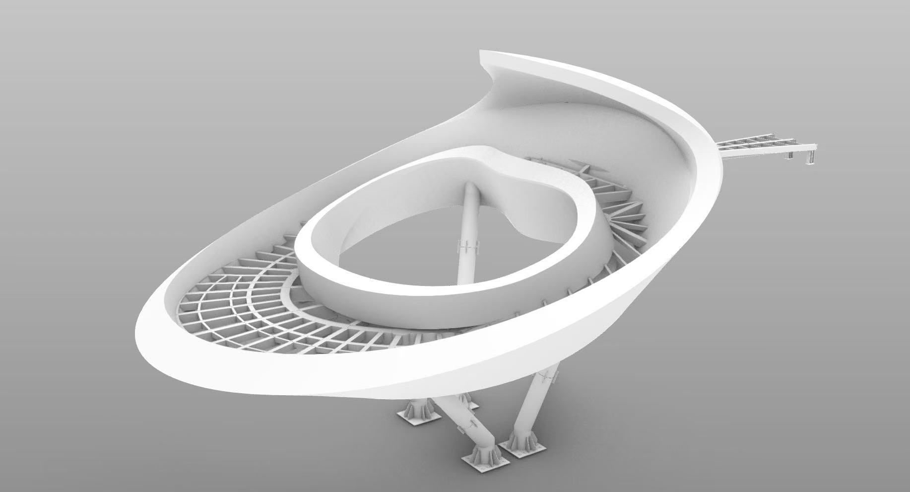 Hyperbolic aluminum plate viewing platform