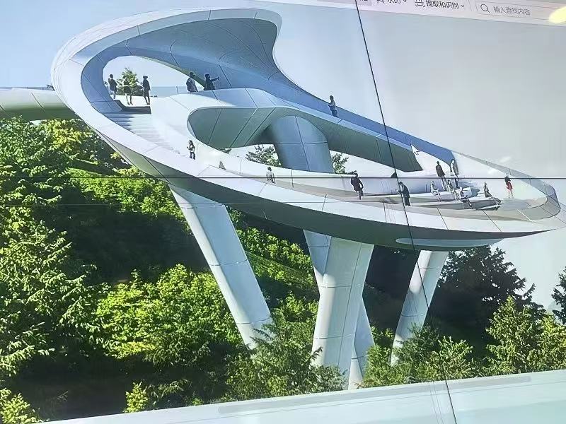 Hyperbolic aluminum plate viewing platform