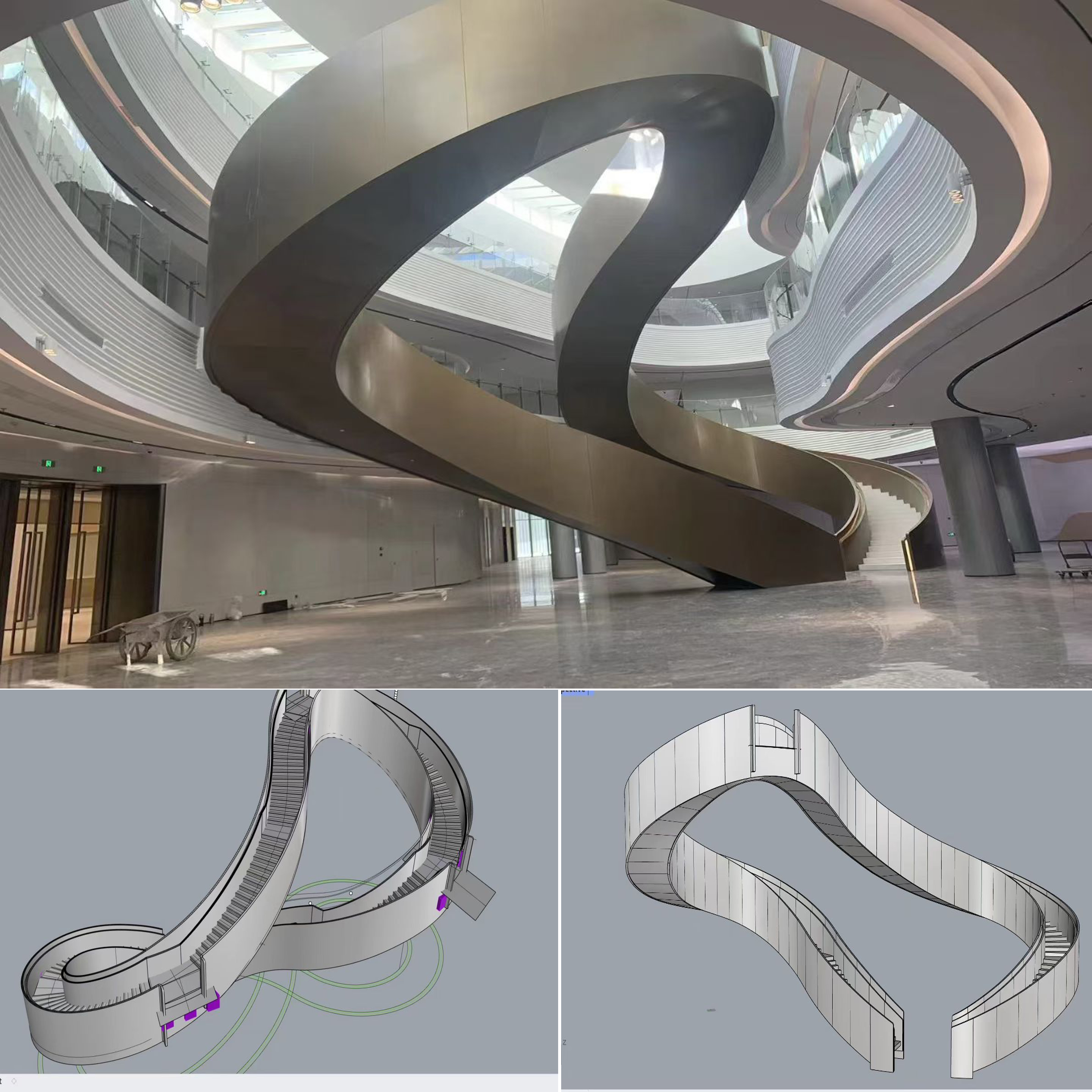 Spiral Staircase with Aluminum Cladding · A Masterpiece of Modern Architecture